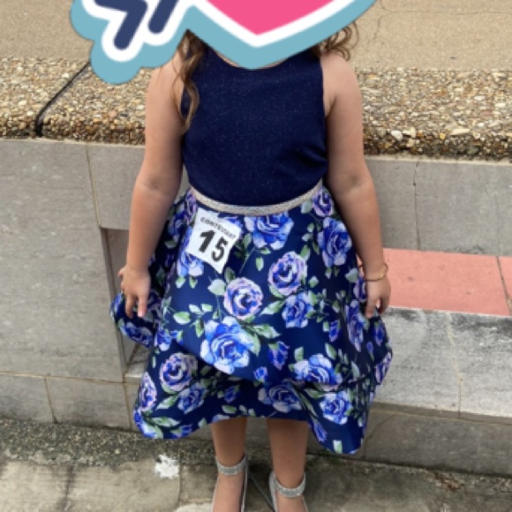 Navy and Floral Dress